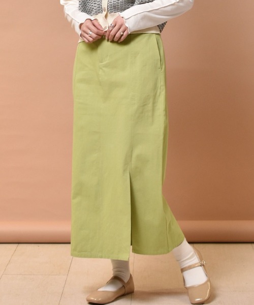 RETRO GIRL（レトロガール）の「スリットナローSK（スカート・レディース・オフホワイト/ケミカルウォッシュ/ブラック/ライトグリーン/オレンジ・FREE）」の3枚目の写真