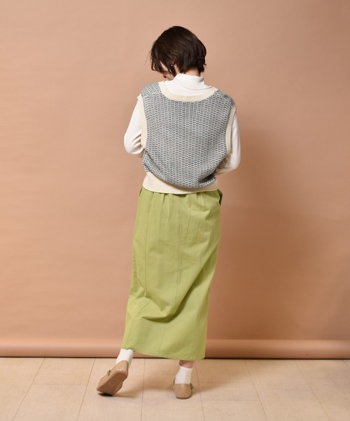 RETRO GIRL（レトロガール）の「スリットナローSK（スカート・レディース・オフホワイト/ケミカルウォッシュ/ブラック/ライトグリーン/オレンジ・FREE）」の22枚目の写真