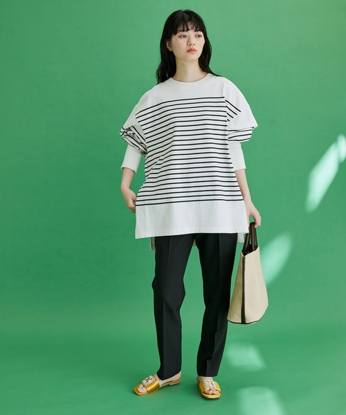 ADAM ET ROPE'(アダムエロペ)の「【A4対応】フェイクレザーコンビトートバッグ(トートバッグ・レディース・ベージュ/ブラック系その他/ブルー系その他4・FREE)」の6枚目の写真