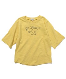 SHOO・LA・RUE | 【100-130cm】スラブ天竺ステッチ刺繍ワイド袖Tシャツ(Tシャツ/カットソー)