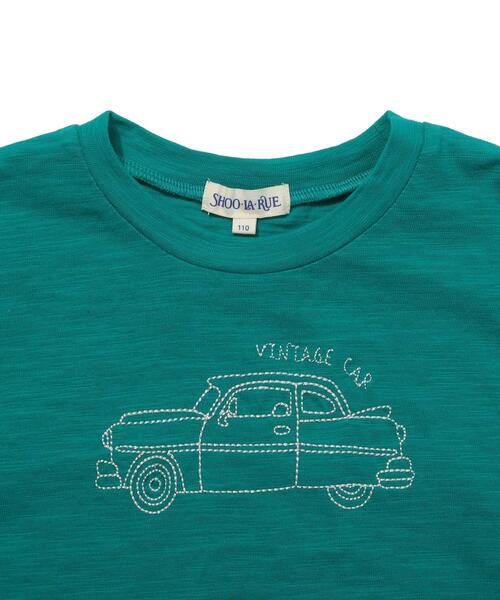 SHOO・LA・RUE（シューラルー）の「◆【100-130cm】スラブ天竺ステッチ刺繍ワイド袖Tシャツ（Tシャツ/カットソー・キッズ・ライトグリーン/レモンイエロー・10/11/12/13）」の5枚目の写真