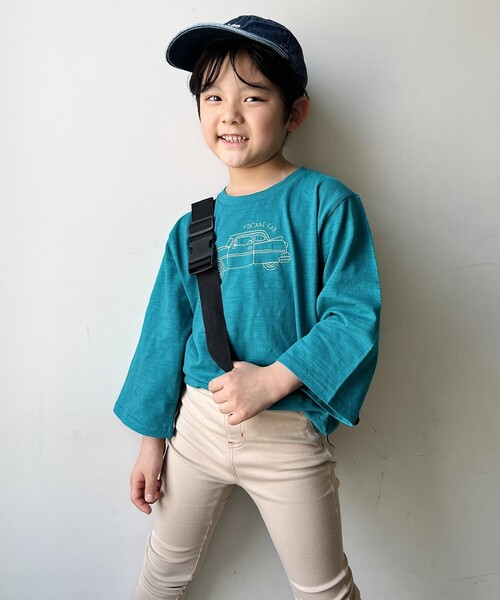 SHOO・LA・RUE（シューラルー）の「◆【100-130cm】スラブ天竺ステッチ刺繍ワイド袖Tシャツ（Tシャツ/カットソー・キッズ・ライトグリーン/レモンイエロー・10/11/12/13）」の13枚目の写真