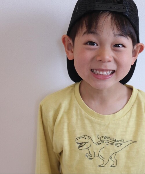 SHOO・LA・RUE（シューラルー）の「◆【100-130cm】スラブ天竺ステッチ刺繍ワイド袖Tシャツ（Tシャツ/カットソー・キッズ・ライトグリーン/レモンイエロー・10/11/12/13）」の14枚目の写真