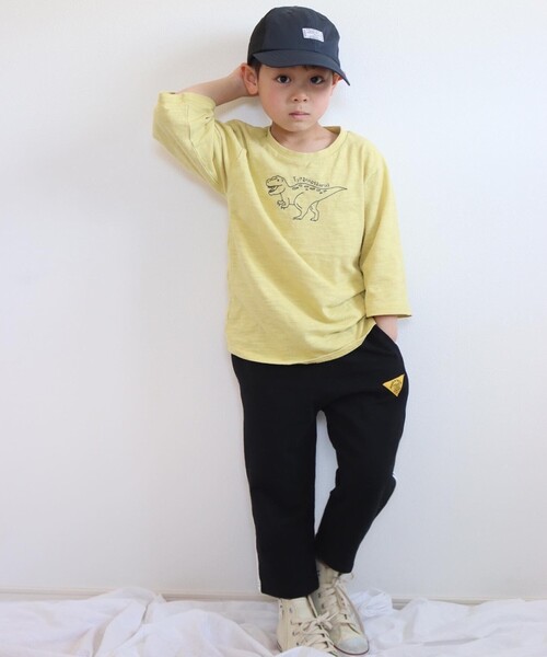 SHOO・LA・RUE（シューラルー）の「◆【100-130cm】スラブ天竺ステッチ刺繍ワイド袖Tシャツ（Tシャツ/カットソー・キッズ・ライトグリーン/レモンイエロー・10/11/12/13）」の18枚目の写真