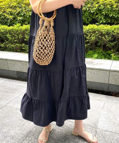 OPAQUE.CLIP（オペークドットクリップ）の「◆バンブーハンドルマクラメ巾着バッグ（ハンドバッグ・レディース・ベージュ/ダークブラウン系・00）」の14枚目の写真