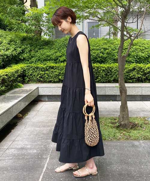 OPAQUE.CLIP（オペークドットクリップ）の「◆バンブーハンドルマクラメ巾着バッグ（ハンドバッグ・レディース・ベージュ/ダークブラウン系・00）」の7枚目の写真