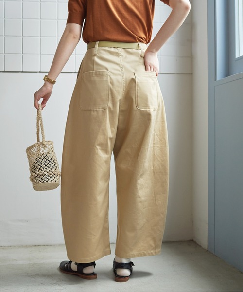 bulle de savon（ビュルデサボン）の「チノ　ポワンパンツ（チノパンツ・レディース・ベージュ/ホワイト/ブラック・FREE）」の4枚目の写真
