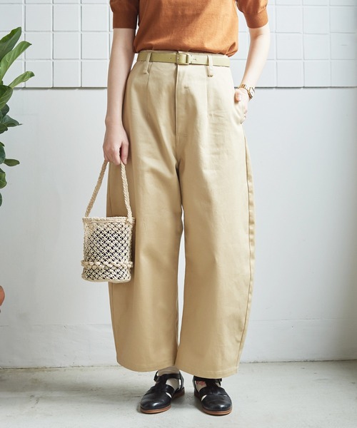 bulle de savon（ビュルデサボン）の「チノ　ポワンパンツ（チノパンツ・レディース・ベージュ/ホワイト/ブラック・FREE）」の8枚目の写真