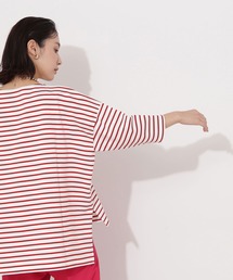 NATURAL BEAUTY BASIC | オーガニックコットンテントラインボーダーカットソー(Tシャツ/カットソー)