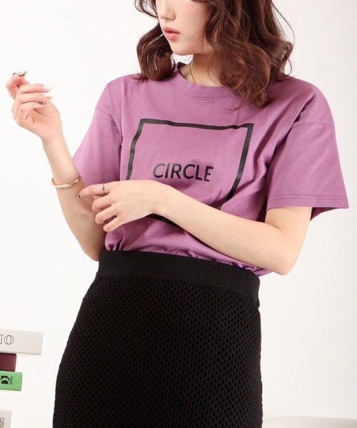 EACH.(イーチ)の「EACH サークルプリントTシャツ(Tシャツ/カットソー・レディース・ブラック/ホワイト/パープル/グリーン・FREE)」の16枚目の写真