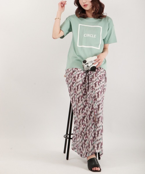 EACH.(イーチ)の「EACH サークルプリントTシャツ(Tシャツ/カットソー・レディース・ブラック/ホワイト/パープル/グリーン・FREE)」の15枚目の写真