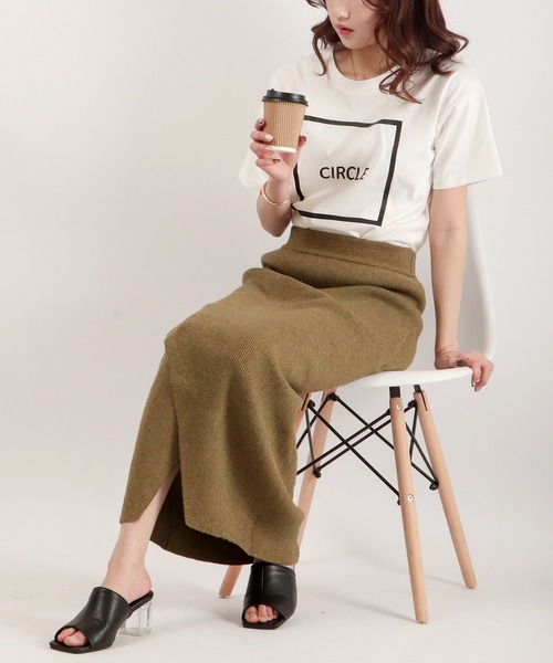 EACH.(イーチ)の「EACH サークルプリントTシャツ(Tシャツ/カットソー・レディース・ブラック/ホワイト/パープル/グリーン・FREE)」の9枚目の写真