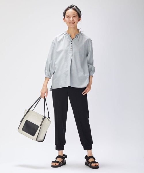 J.PRESS Ladies（J.プレス レディス）の「【洗える】アセVISプチストライプ ブラウス（シャツ/ブラウス・レディース・ブラック系1/ネイビー系1/ダルブルー系1・XS）」の13枚目の写真