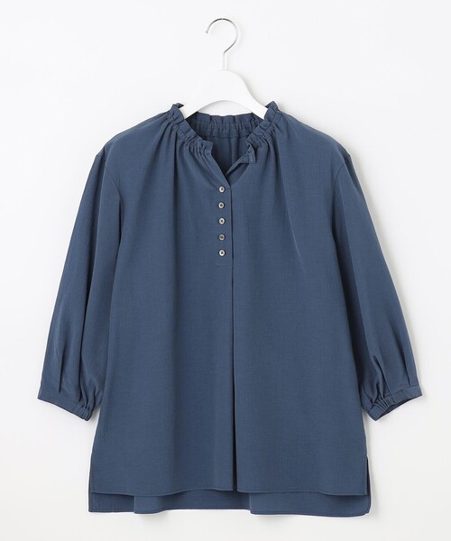 J.PRESS Ladies（J.プレス レディス）の「【洗える】アセVISプチストライプ ブラウス（シャツ/ブラウス・レディース・ブラック系1/ネイビー系1/ダルブルー系1・XS）」の6枚目の写真