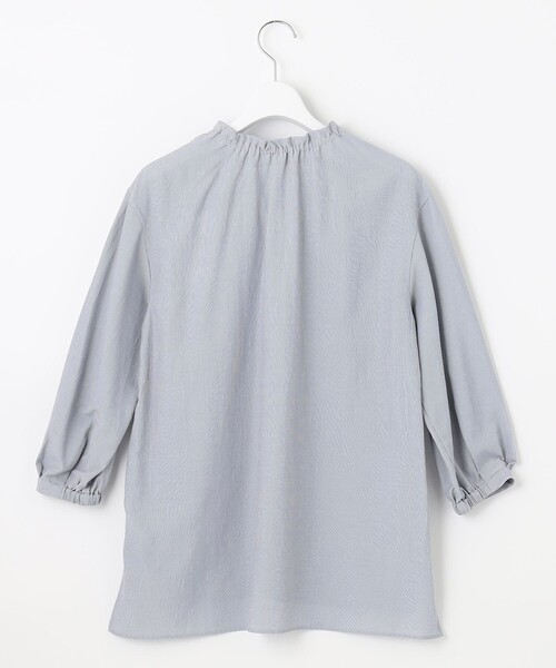 J.PRESS Ladies（J.プレス レディス）の「【洗える】アセVISプチストライプ ブラウス（シャツ/ブラウス・レディース・ブラック系1/ネイビー系1/ダルブルー系1・XS）」の4枚目の写真