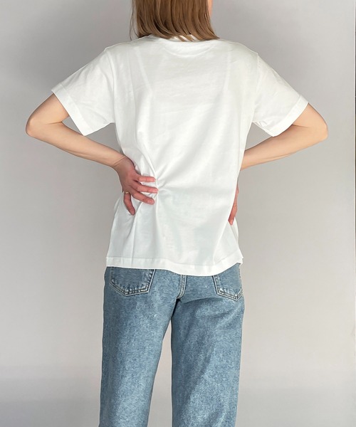 PICCIN（ピッチン）の「プリントロゴTシャツ（Tシャツ/カットソー・レディース・ネイビー/オフホワイト/ライトグリーン/グレイッシュベージュ・M）」の15枚目の写真