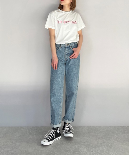 PICCIN（ピッチン）の「プリントロゴTシャツ（Tシャツ/カットソー・レディース・ネイビー/オフホワイト/ライトグリーン/グレイッシュベージュ・M）」の19枚目の写真