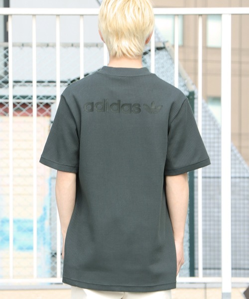 adidas ワッフル素材 Tシャツ アディダス トレフォイル エッセンシャルズ ワッフル半袖Tシャツ