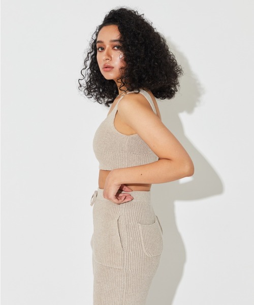 ALEXIA STAM（アリシアスタン）の「Padded Knit Tank Top/パデットニットタンクトップ（Tシャツ/カットソー・レディース・ホワイト/ベージュ/チャコールグレー・S/M）」の12枚目の写真