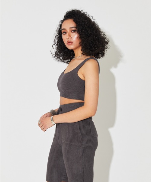 ALEXIA STAM（アリシアスタン）の「Padded Knit Tank Top/パデットニットタンクトップ（Tシャツ/カットソー・レディース・ホワイト/ベージュ/チャコールグレー・S/M）」の9枚目の写真