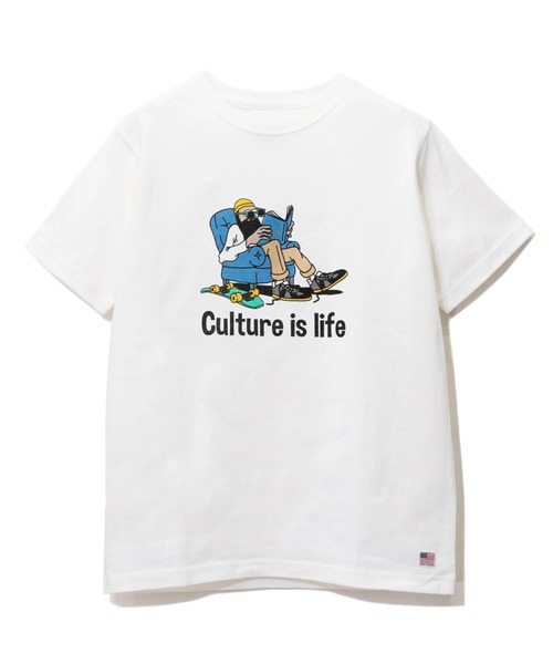 modem design（モデムデザイン）の「MODEM DESIGN/モデムデザイン　USATEE -Culture is lifeおじさん-（Tシャツ/カットソー・メンズ・ホワイト/ブルー系その他・LARGE/X-LARGE/MEDIUM）」の2枚目の写真