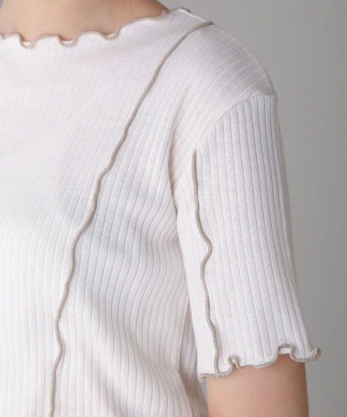 Bou Jeloud（ブージュルード）の「【WEB限定】メローリブトップス（Tシャツ/カットソー・レディース・ブラック/オフホワイト/ラベンダー/ブラック系その他・FREE）」の10枚目の写真