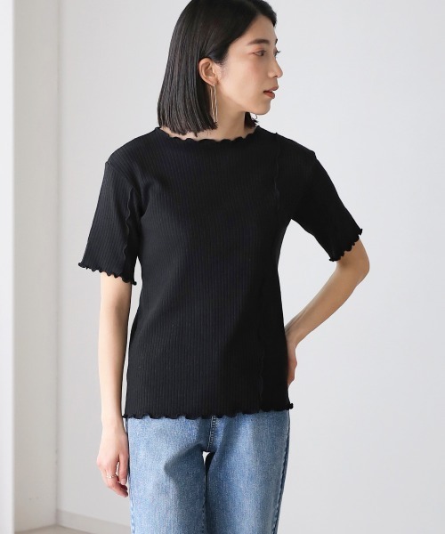 Bou Jeloud（ブージュルード）の「【WEB限定】メローリブトップス（Tシャツ/カットソー・レディース・ブラック/オフホワイト/ラベンダー/ブラック系その他・FREE）」の15枚目の写真