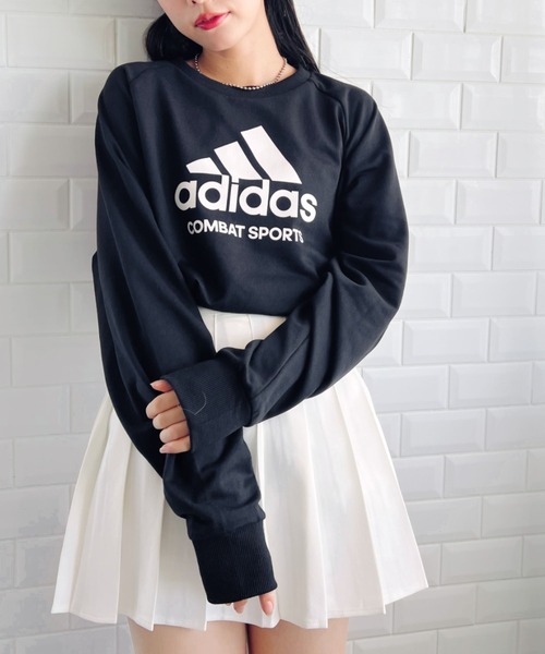 adidas(アディダス)の「adidas COMBAT SPORTS(アディダス コンバットスポーツ)/BIGロゴオーバーサイズスウェットプルオーバー /Logo Sweatshirt(スウェット・レディース・ブラック/アイボリー/グレー・L/M)」の14枚目の写真