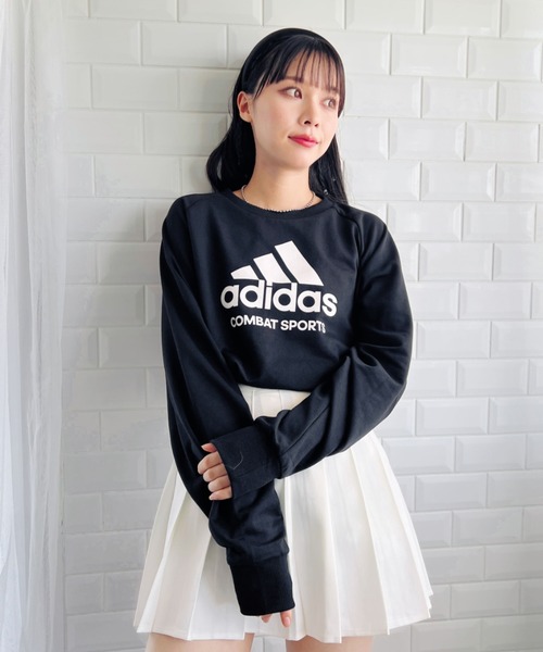 adidas(アディダス)の「adidas COMBAT SPORTS(アディダス コンバットスポーツ)/BIGロゴオーバーサイズスウェットプルオーバー /Logo Sweatshirt(スウェット・レディース・ブラック/アイボリー/グレー・L/M)」の11枚目の写真