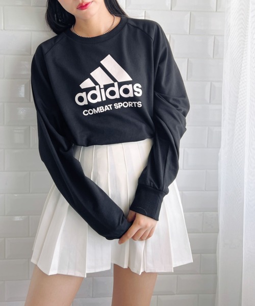 adidas(アディダス)の「adidas COMBAT SPORTS(アディダス コンバットスポーツ)/BIGロゴオーバーサイズスウェットプルオーバー /Logo Sweatshirt(スウェット・レディース・ブラック/アイボリー/グレー・L/M)」の15枚目の写真