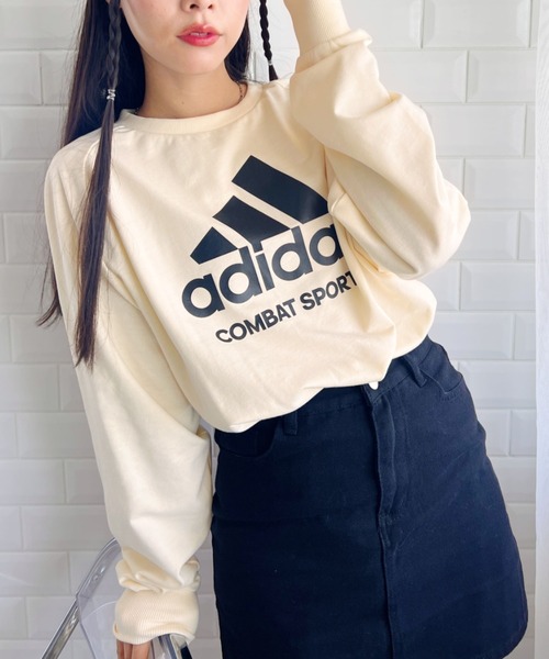 adidas(アディダス)の「adidas COMBAT SPORTS(アディダス コンバットスポーツ)/BIGロゴオーバーサイズスウェットプルオーバー /Logo Sweatshirt(スウェット・レディース・ブラック/アイボリー/グレー・L/M)」の22枚目の写真