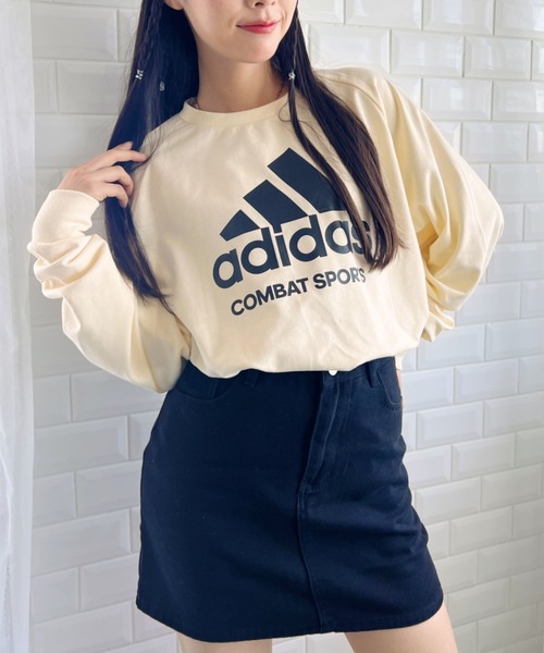 adidas(アディダス)の「adidas COMBAT SPORTS(アディダス コンバットスポーツ)/BIGロゴオーバーサイズスウェットプルオーバー /Logo Sweatshirt(スウェット・レディース・ブラック/アイボリー/グレー・L/M)」の21枚目の写真