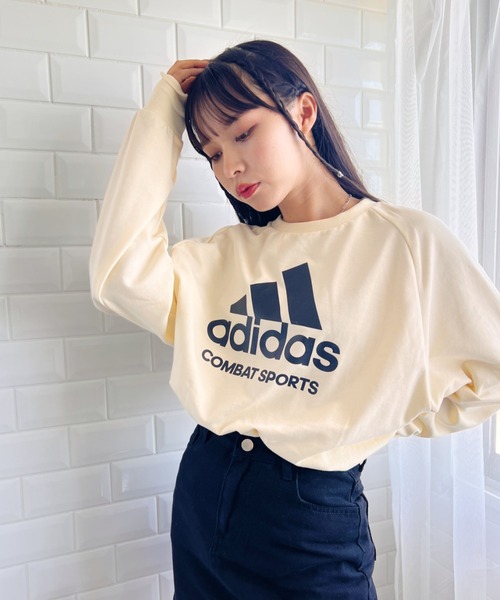 adidas(アディダス)の「adidas COMBAT SPORTS(アディダス コンバットスポーツ)/BIGロゴオーバーサイズスウェットプルオーバー /Logo Sweatshirt(スウェット・レディース・ブラック/アイボリー/グレー・L/M)」の20枚目の写真