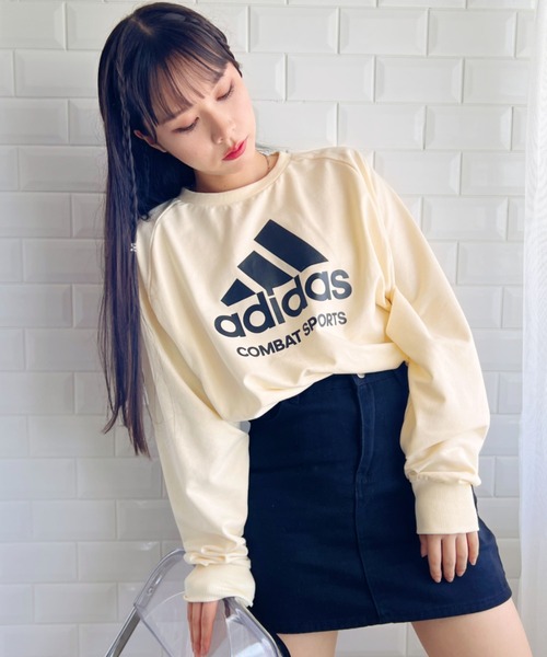 adidas(アディダス)の「adidas COMBAT SPORTS(アディダス コンバットスポーツ)/BIGロゴオーバーサイズスウェットプルオーバー /Logo Sweatshirt(スウェット・レディース・ブラック/アイボリー/グレー・L/M)」の19枚目の写真