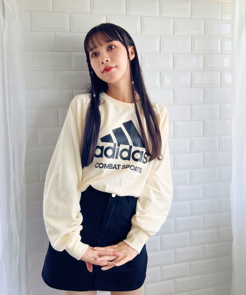 adidas(アディダス)の「adidas COMBAT SPORTS(アディダス コンバットスポーツ)/BIGロゴオーバーサイズスウェットプルオーバー /Logo Sweatshirt(スウェット・レディース・ブラック/アイボリー/グレー・L/M)」の18枚目の写真