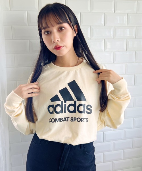 adidas(アディダス)の「adidas COMBAT SPORTS(アディダス コンバットスポーツ)/BIGロゴオーバーサイズスウェットプルオーバー /Logo Sweatshirt(スウェット・レディース・ブラック/アイボリー/グレー・L/M)」の17枚目の写真