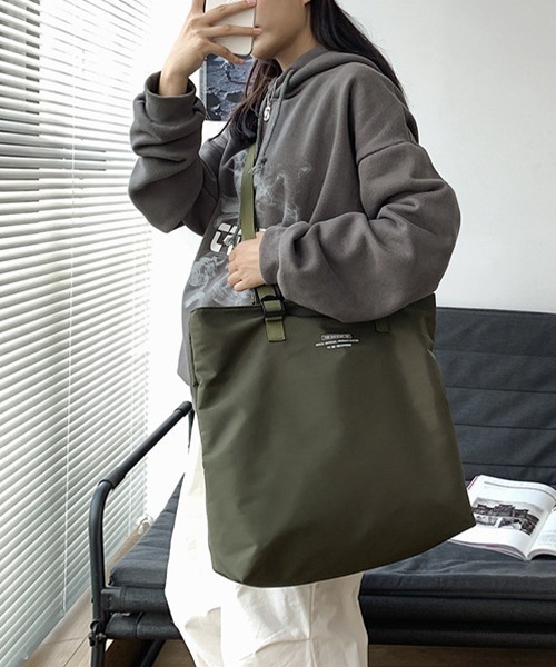 c.u.l（シーユーエル）の「【c.u.l】ユニセックス ナイロンビックトートバック cula373（トートバッグ・レディース・カーキ/ブラック・FREE）」の11枚目の写真