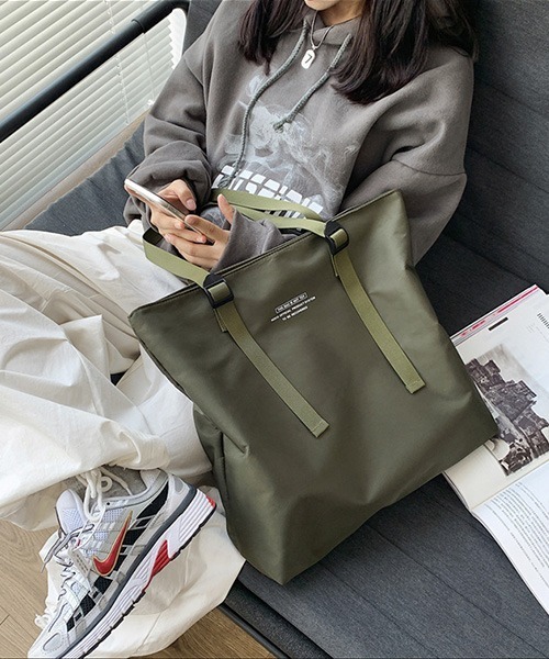 c.u.l（シーユーエル）の「【c.u.l】ユニセックス ナイロンビックトートバック cula373（トートバッグ・レディース・カーキ/ブラック・FREE）」の13枚目の写真