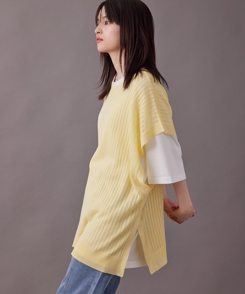 re_k by JUNRED(レクバイジュンレッド)の「【 re_k by JUNRED 】メッシュ編みオーバーニットベスト(ベスト・メンズ・ブラック/ブルー/イエロー・M/L)」の14枚目の写真