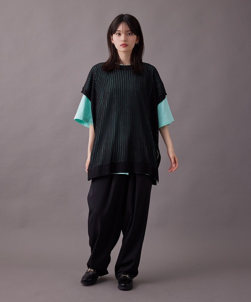 re_k by JUNRED(レクバイジュンレッド)の「【 re_k by JUNRED 】メッシュ編みオーバーニットベスト(ベスト・メンズ・ブラック/ブルー/イエロー・M/L)」の5枚目の写真