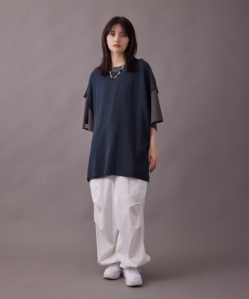 re_k by JUNRED(レクバイジュンレッド)の「【 re_k by JUNRED 】メッシュ編みオーバーニットベスト(ベスト・メンズ・ブラック/ブルー/イエロー・M/L)」の10枚目の写真