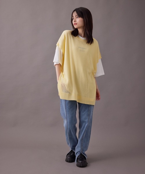 re_k by JUNRED(レクバイジュンレッド)の「【 re_k by JUNRED 】メッシュ編みオーバーニットベスト(ベスト・メンズ・ブラック/ブルー/イエロー・M/L)」の15枚目の写真