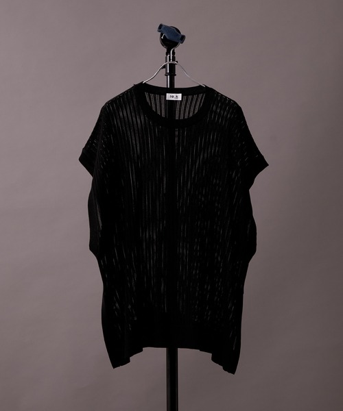 re_k by JUNRED(レクバイジュンレッド)の「【 re_k by JUNRED 】メッシュ編みオーバーニットベスト(ベスト・メンズ・ブラック/ブルー/イエロー・M/L)」の8枚目の写真