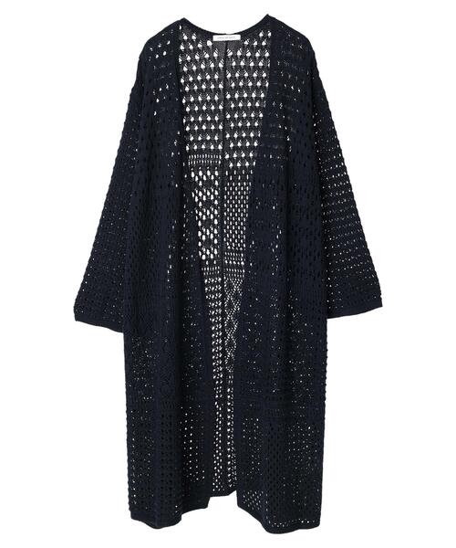 AMERICAN HOLIC（アメリカンホリック）の「透かし編みニュアンスニットカーディガン（カーディガン/ボレロ・レディース・アイボリー/ネイビー・FREE）」の7枚目の写真