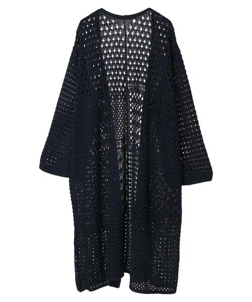 AMERICAN HOLIC（アメリカンホリック）の「透かし編みニュアンスニットカーディガン（カーディガン/ボレロ・レディース・アイボリー/ネイビー・FREE）」の8枚目の写真