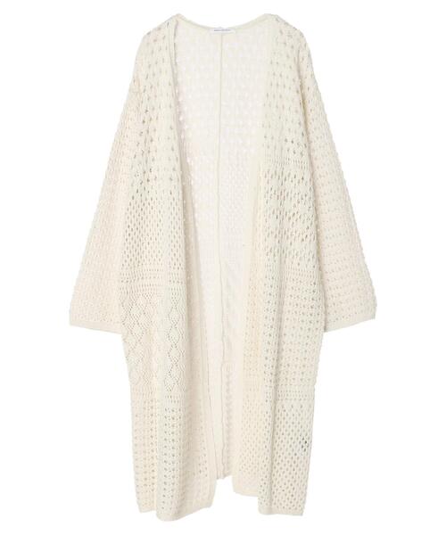 AMERICAN HOLIC（アメリカンホリック）の「透かし編みニュアンスニットカーディガン（カーディガン/ボレロ・レディース・アイボリー/ネイビー・FREE）」の14枚目の写真