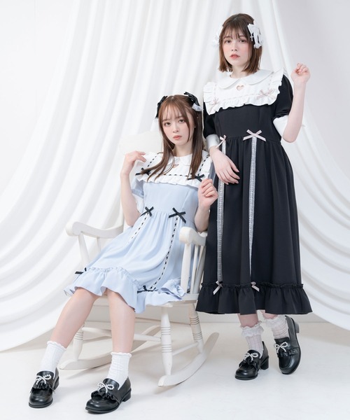 DearMyLove(ディアマイラブ)の「ハートくり抜きはしごリボンワンピース(ワンピース・レディース・ブラック/ブルー/ラベンダー/ブラック系その他/ブルー系その他/パープル系その他・MEDIUM/LARGE/X-LARGE/XX-LARGE)」の7枚目の写真