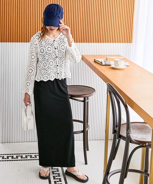 Chaco closet（チャコ クローゼット）の「クロシェ編みコットンレースコンパクトカーディガン（カーディガン/ボレロ・レディース・ホワイト/アイボリー・FREE）」の16枚目の写真