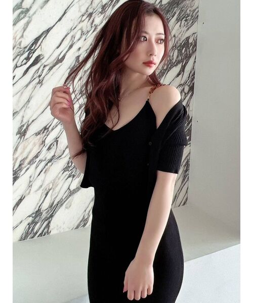 RESEXXY（リゼクシー）の「ミニマルリブニットカーディガン【セットアップ着用可能】（カーディガン/ボレロ・レディース・ブラック/ピンク/ミント/ベージュ・FREE）」の9枚目の写真