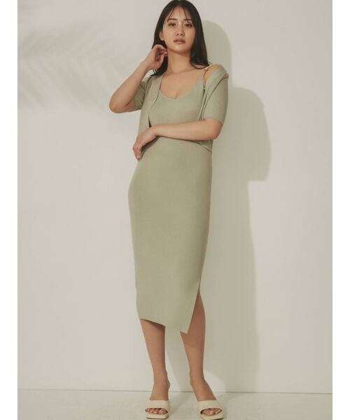 RESEXXY（リゼクシー）の「ミニマルリブニットカーディガン【セットアップ着用可能】（カーディガン/ボレロ・レディース・ブラック/ピンク/ミント/ベージュ・FREE）」の13枚目の写真